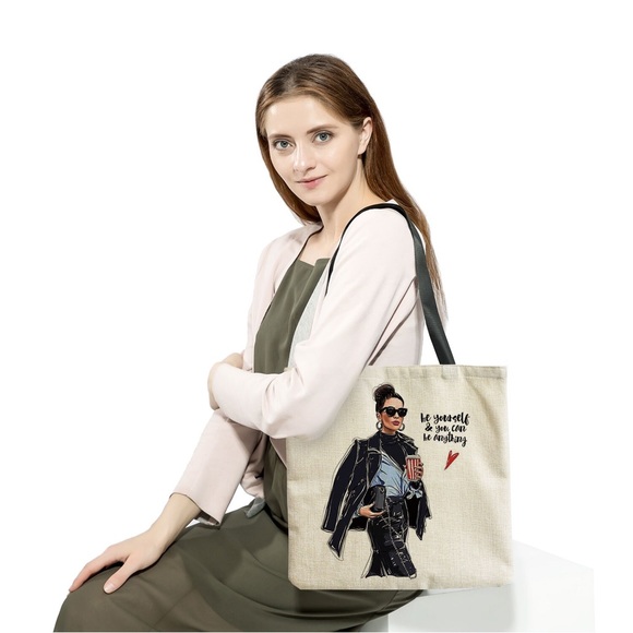 Eco-Friendly High Fashion Strong Woman Folding Tote Bag - Picture 2 of 15